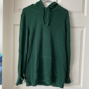 Ralph Lauren dark green waffle hoodie.